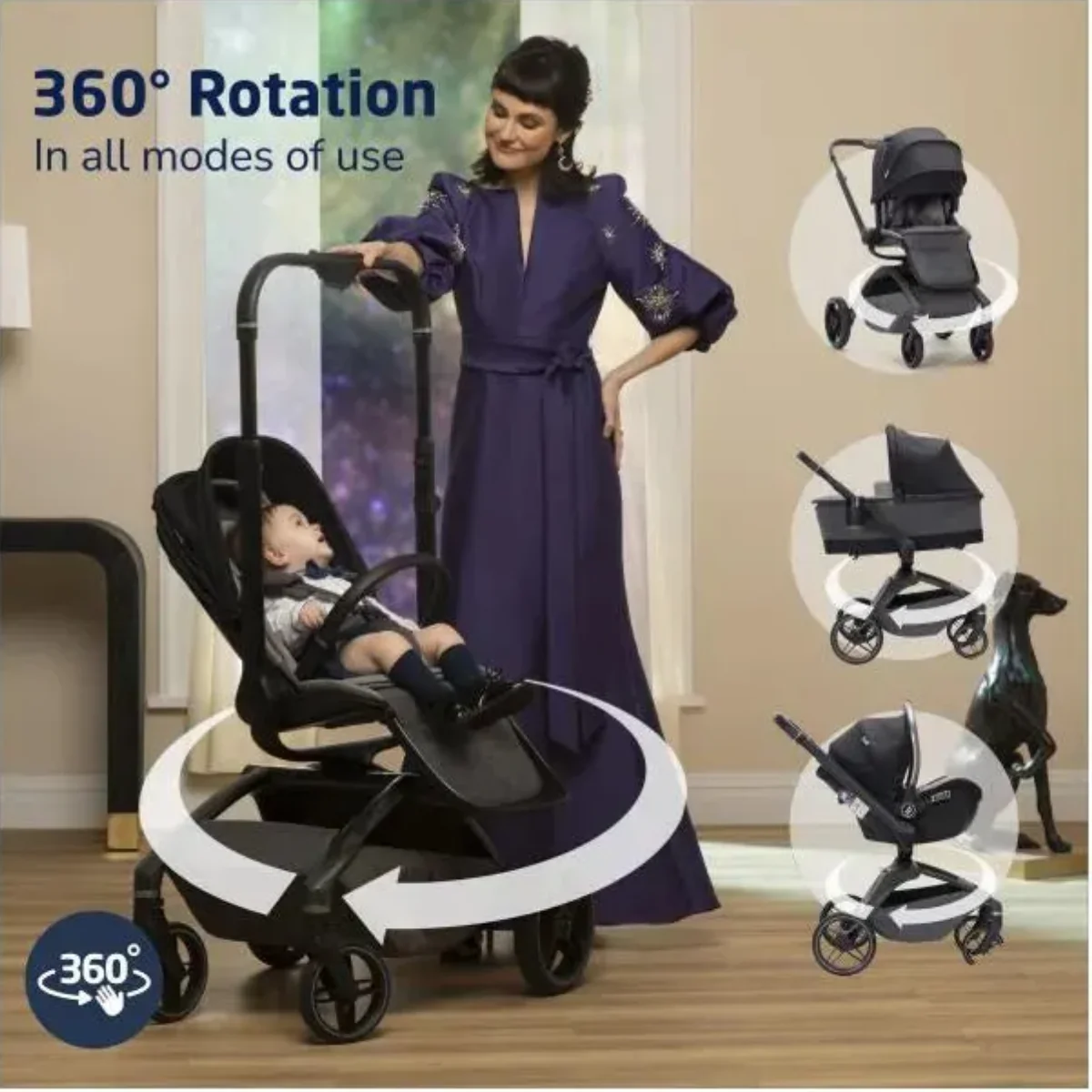 Maxi-Cosi Tana 360° Rotating Modular Stroller - Onyx Heritage - Image 13
