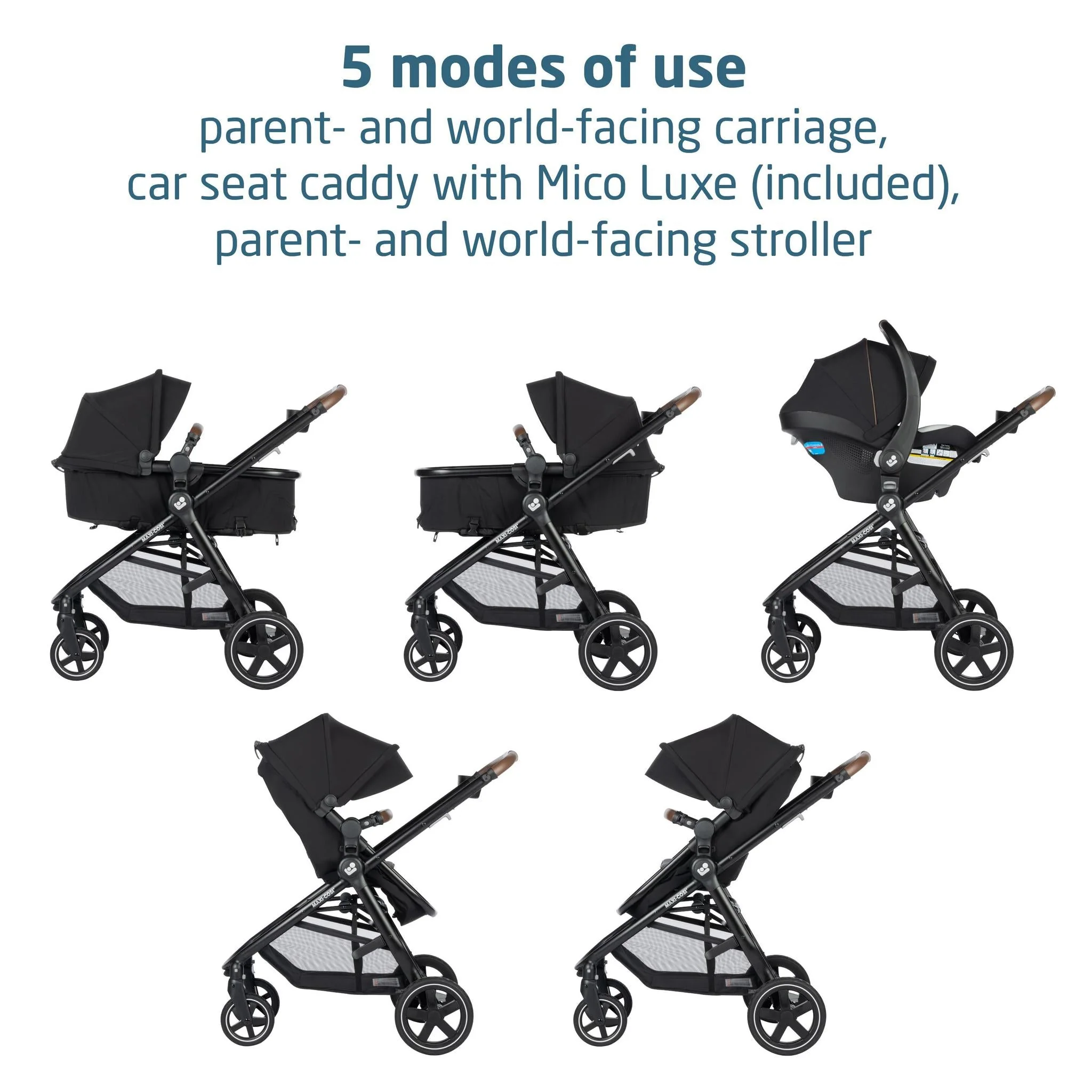 Maxi-Cosi Zelia Luxe 5-in-1 Modular Travel System - New Hope Black - Image 9