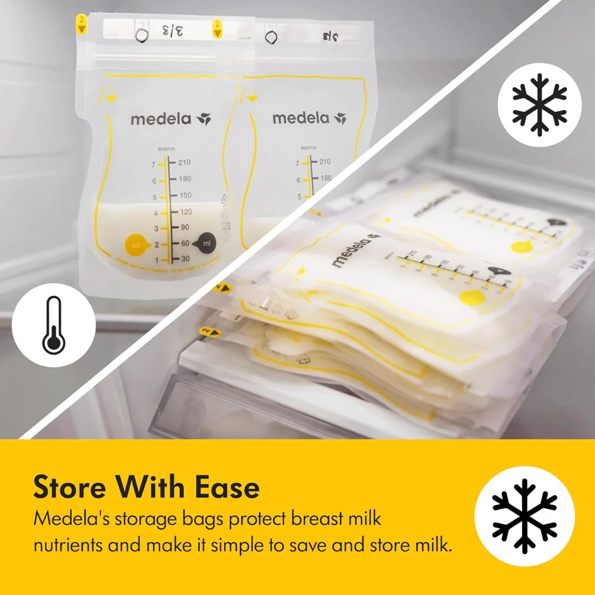 Medela Easy Pour Breast Milk Storage Bags - 100 Count/7oz - Image 3