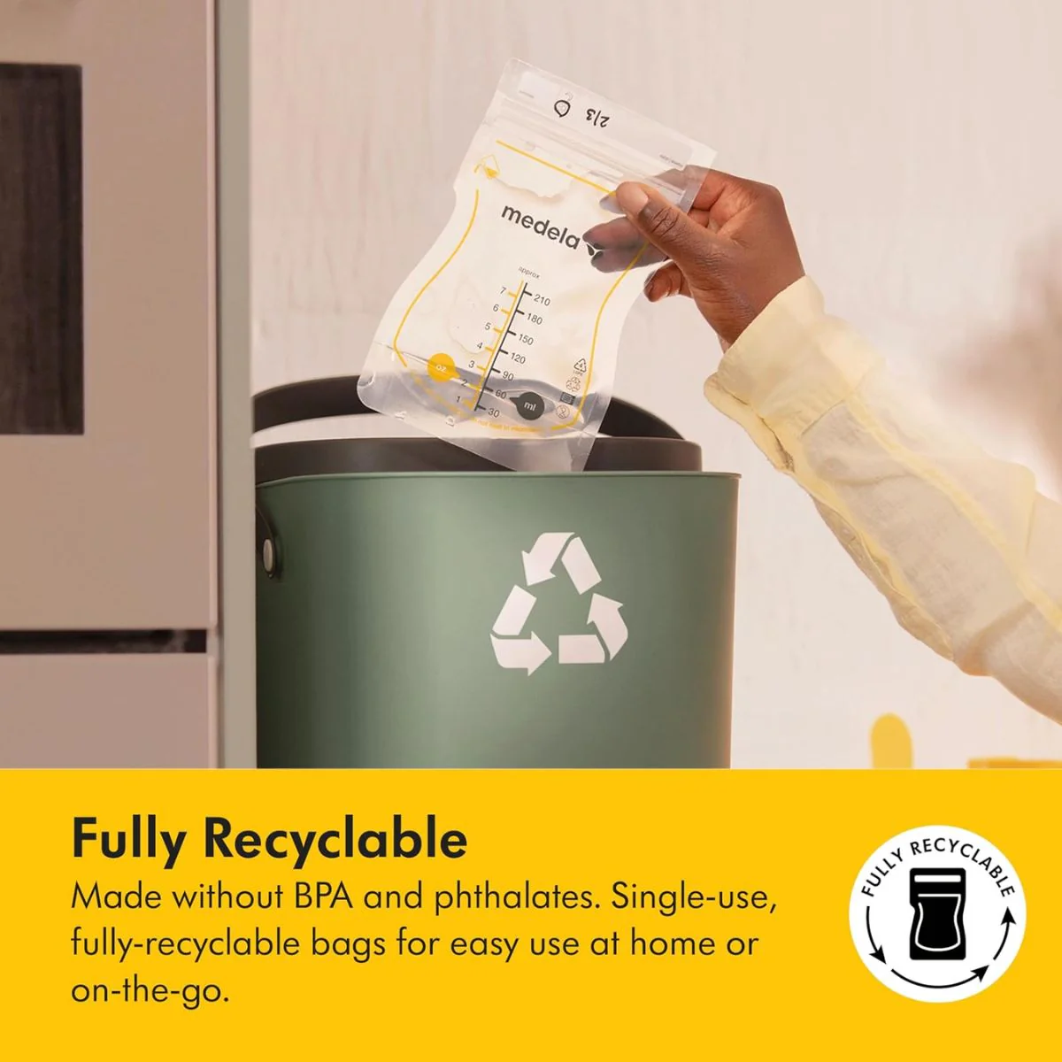 Medela Easy Pour Breast Milk Storage Bags - 100 Count/7oz - Image 7