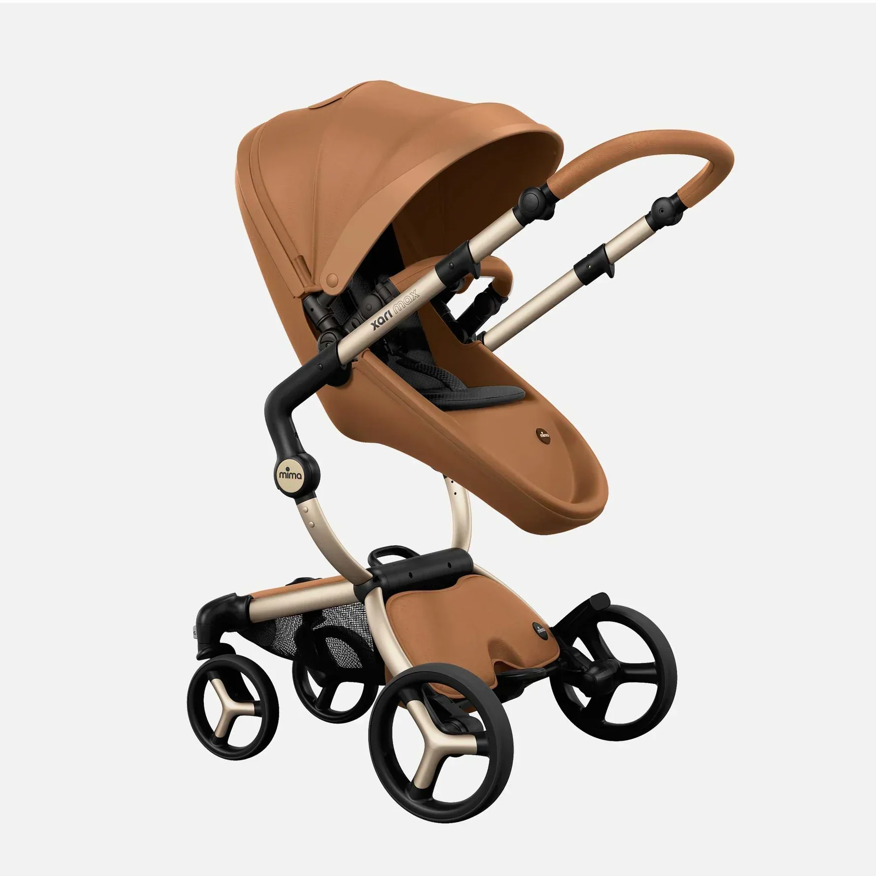 Mima Xari Max Stroller – Black/Camel/Champagne - Image 4