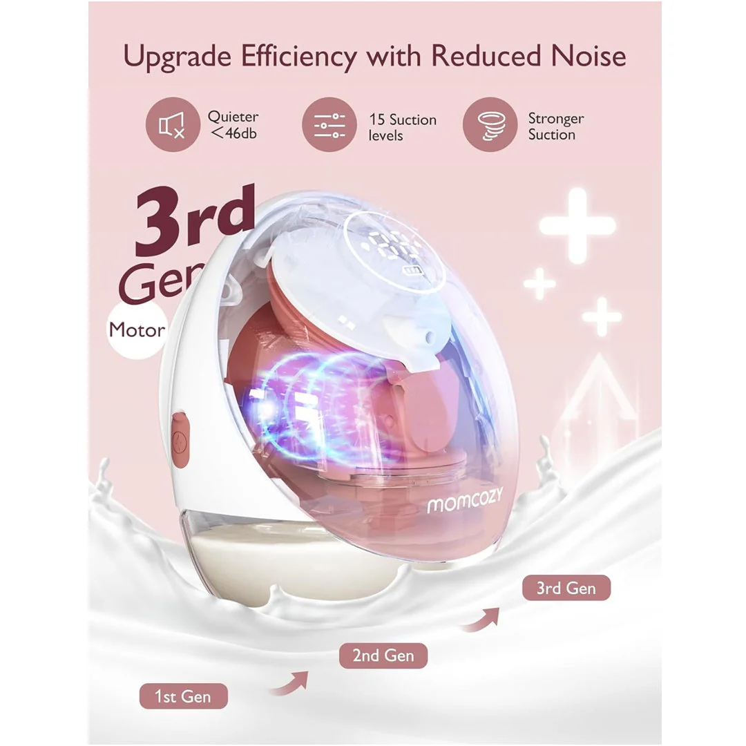 Momcozy M9 Hands-Free Wearable Electric Breast Pump Single - Image 3
