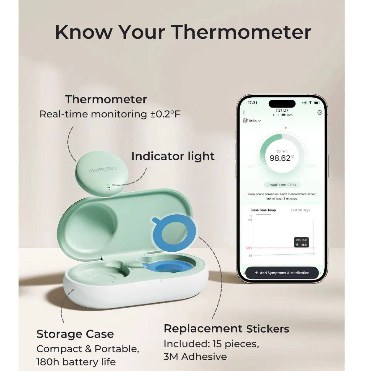Momcozy Smart Digital Baby Thermometer with App - Image 2