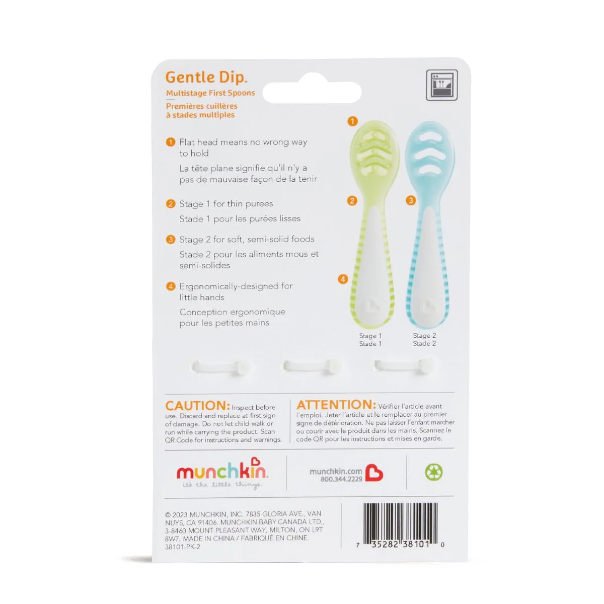 Munchkin Gentle Dip Multistage First Spoons - Blue/Green - Image 8