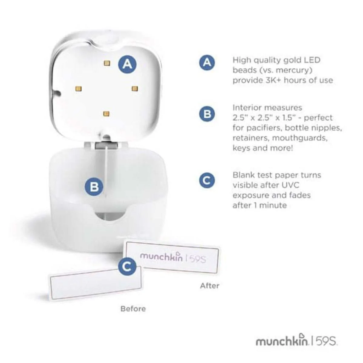 Munchkin Mini Sterilizer Plus Rechargeable Battery Portable UV - Image 5