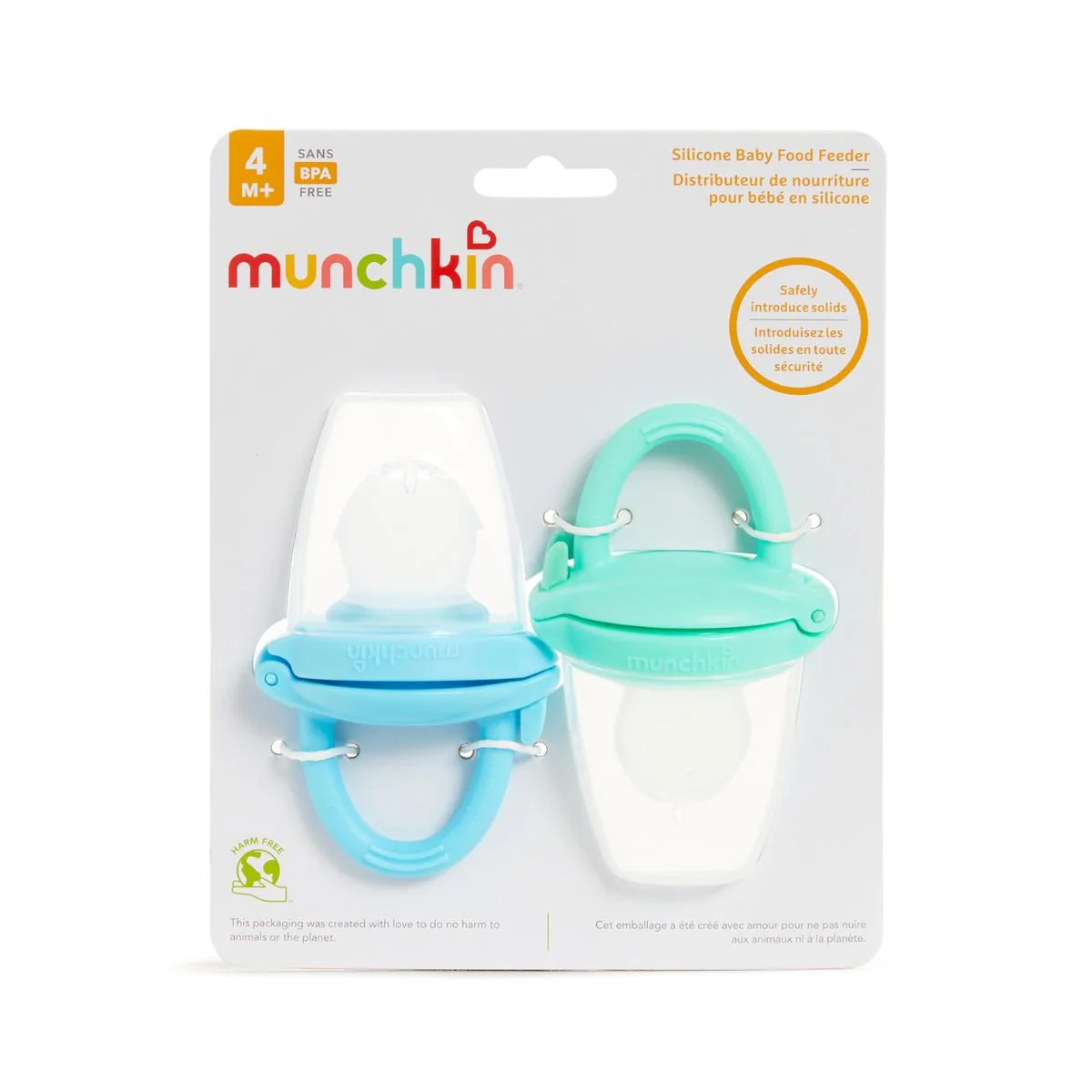 Munchkin Silicone Baby Food Feeder for Solids & Purees 2 pack - Blue/Mint - Image 13