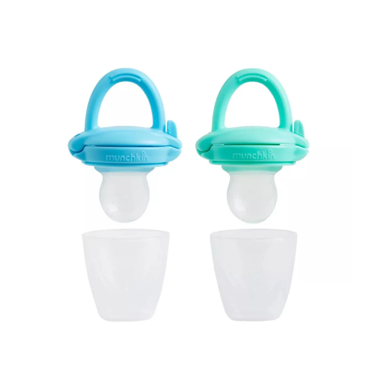 Munchkin Silicone Baby Food Feeder for Solids & Purees 2 pack - Blue/Mint - Image 8