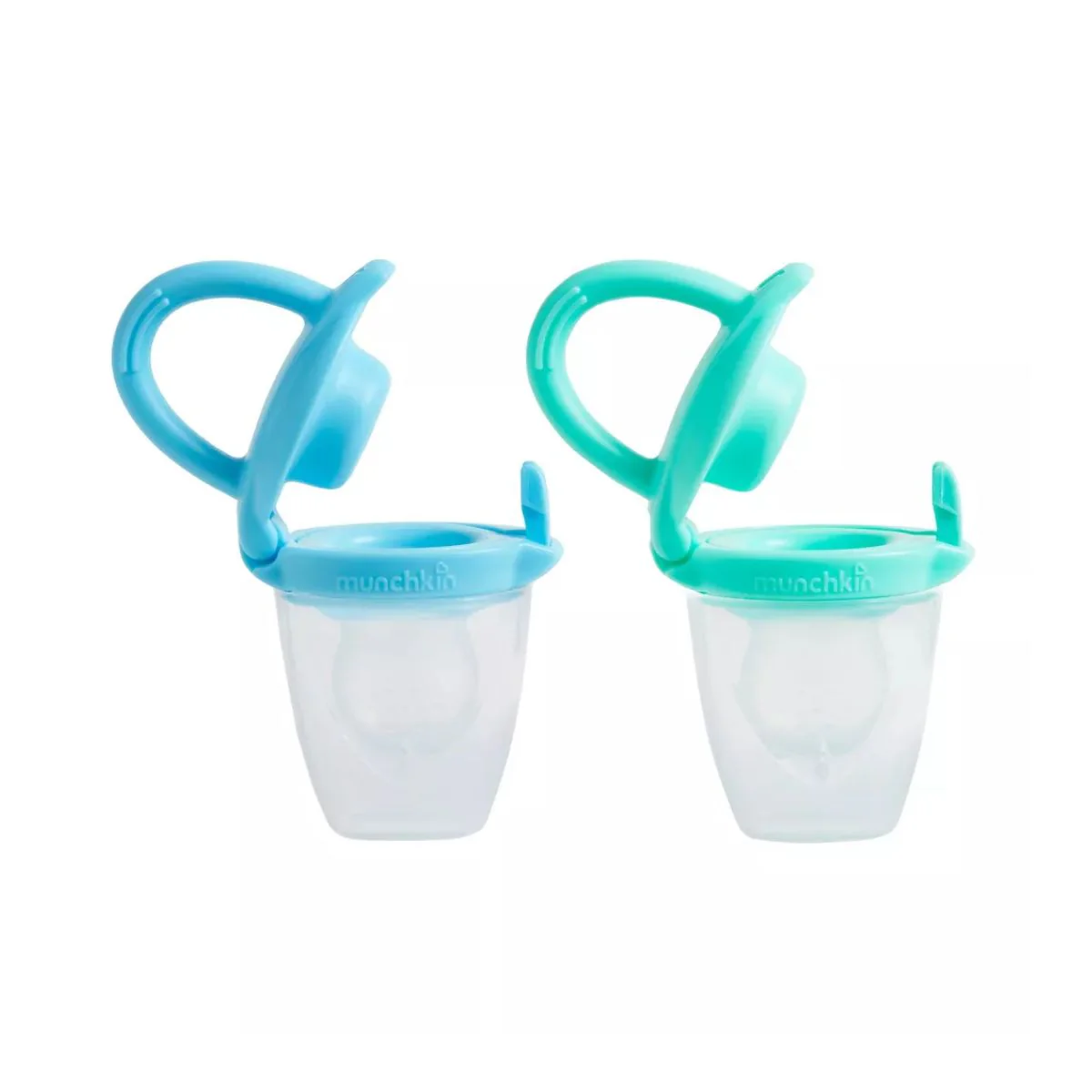 Munchkin Silicone Baby Food Feeder for Solids & Purees 2 pack - Blue/Mint - Image 9