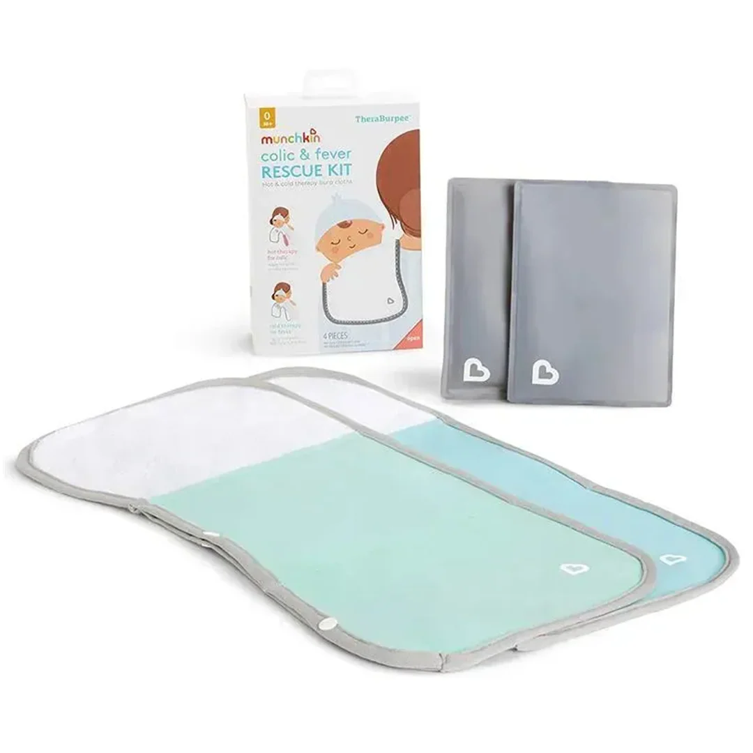 Munchkin Theraburpee Colic & Fever Rescue Kit, Hot & Cold Therapy Burp Cloths