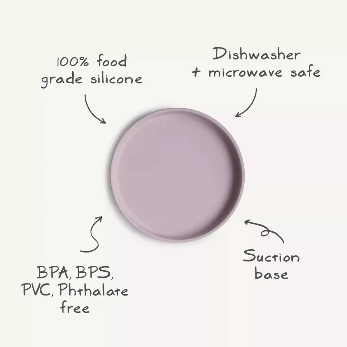 Mushie - Classic Silicone Suction Plate BPA-Free Non-Slip Design Ivory - Image 5