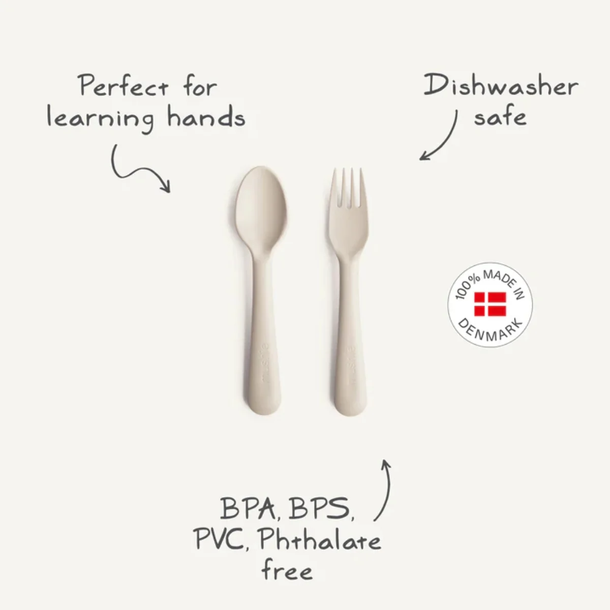 Mushie Fork and Spoon Set - Sage - Image 3