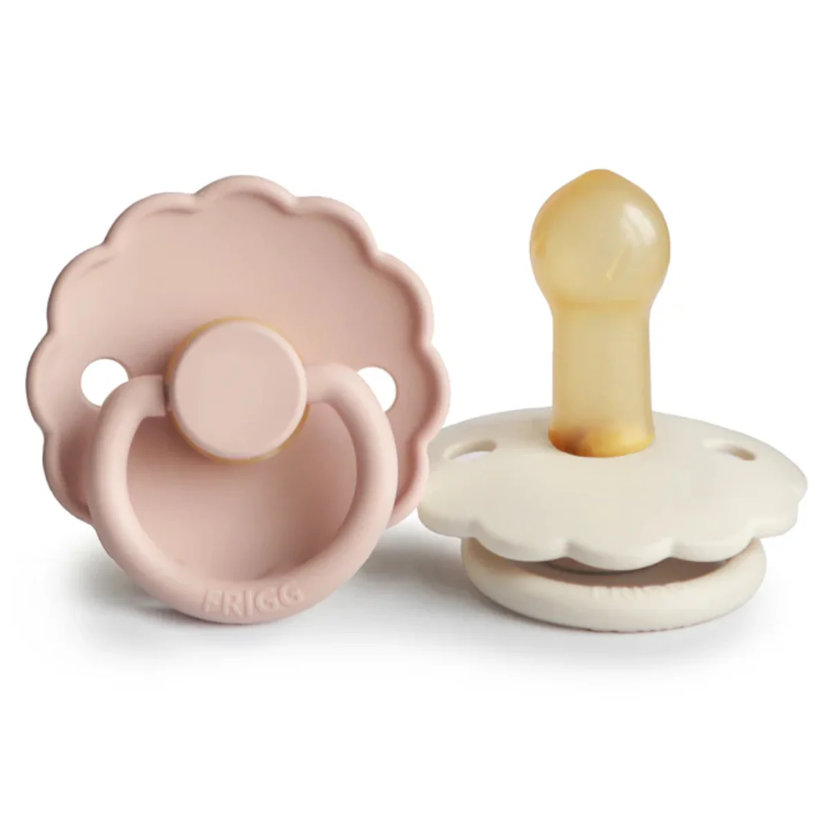 Mushie Frigg Daisy Natural Rubber Pacifier 2 pack - Blush/Cream - 0-6M