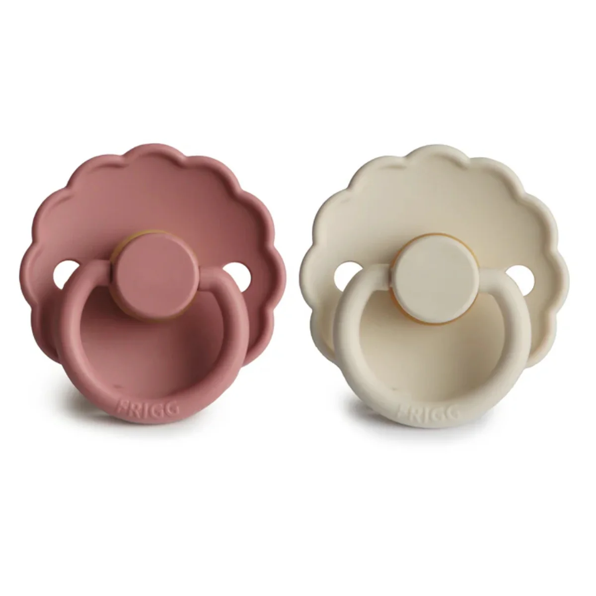 Mushie Frigg Daisy Natural Rubber Pacifier 2 pack - Powder Blush/Cream - 0-6M - Image 3