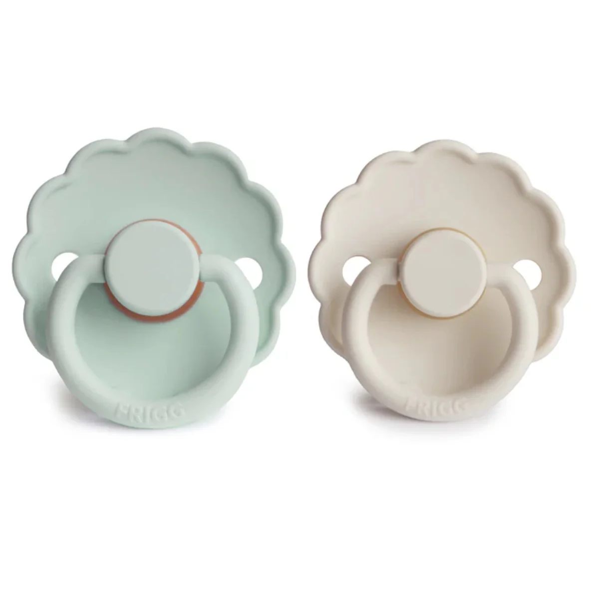 Mushie Frigg Daisy Natural Rubber Pacifier 2 pack - Seafoam/Cream - 0-6M - Image 3