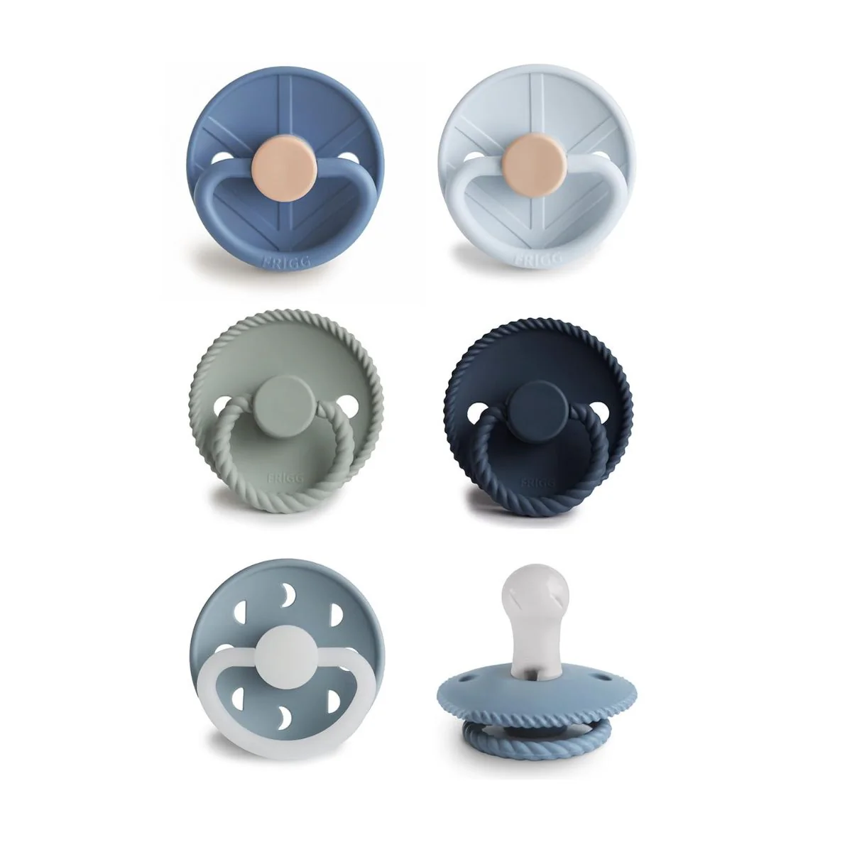 Mushie FRIGG Endless Sea Silicone Rubber Pacifier 6 Pack - 0-6M - Image 3