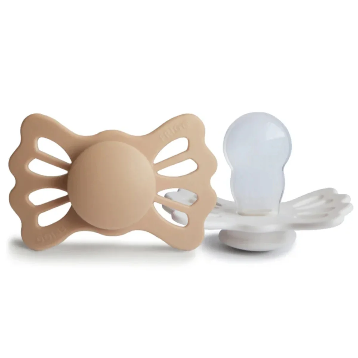 Mushie FRIGG Lucky Symmetrical Pacifier set (6-18M) - Silky Satin & Cream