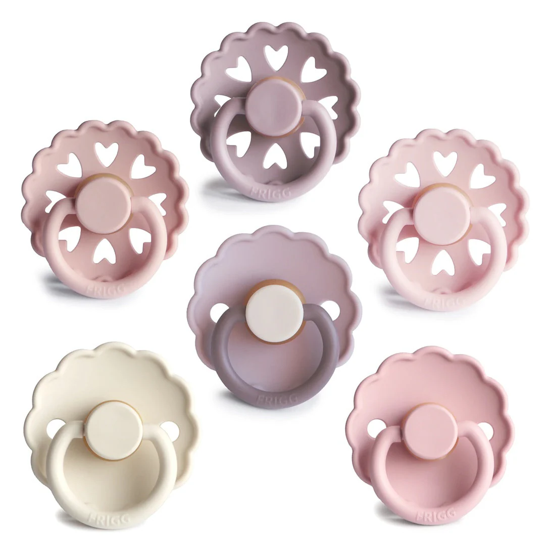 Mushie FRIGG Natural Rubber Blooming Love Pacifier 6-Pack - 6-18M