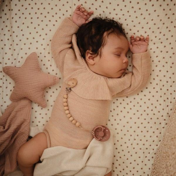 Mushie Natural Rubber Baby Pacifier Blush - 0-6M - Image 2