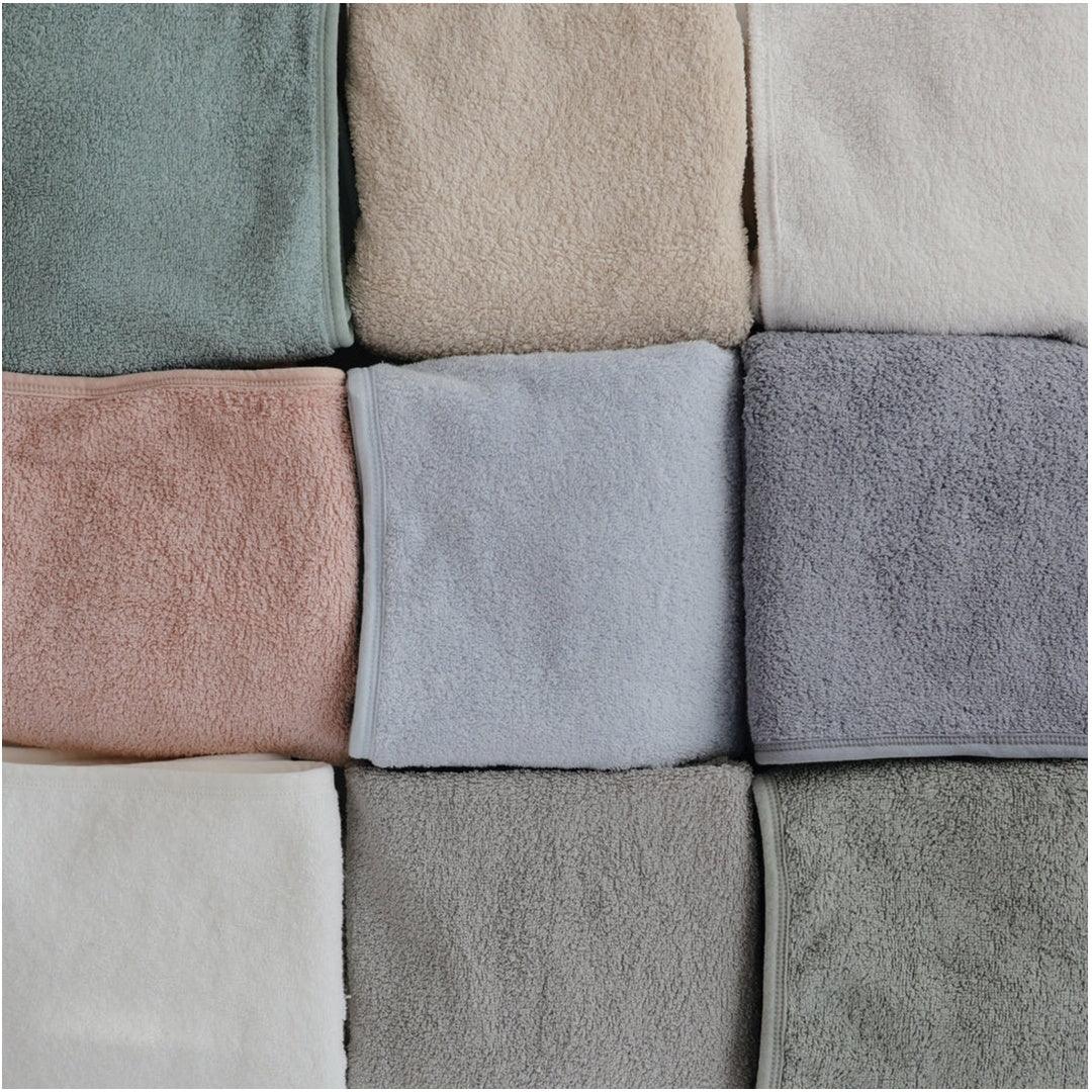 Mushie Organic Cotton Baby Hooded Towel Baby Blue - Image 4