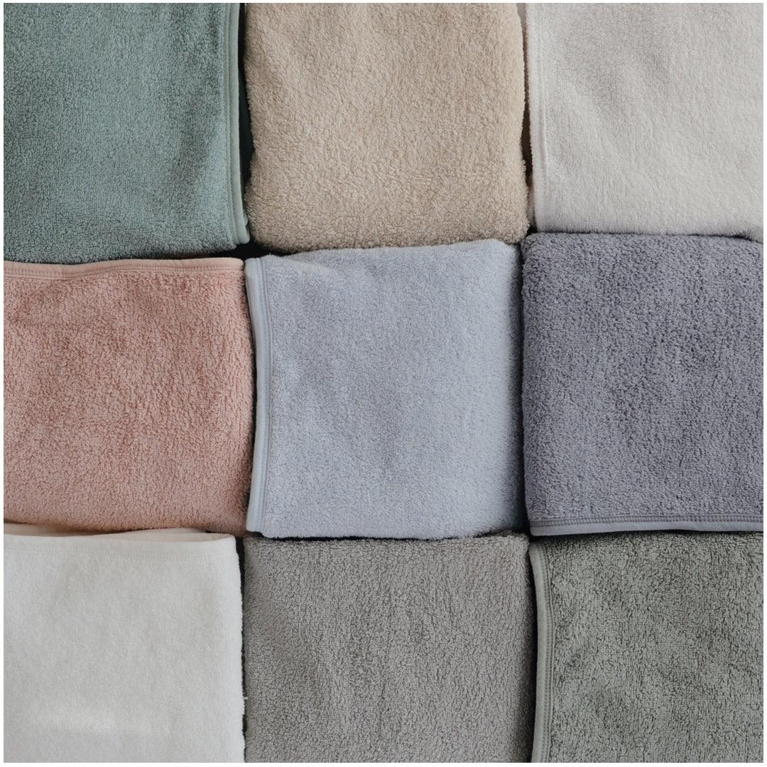 Mushie Organic Cotton Baby Hooded Towel Sea Mist - Image 8