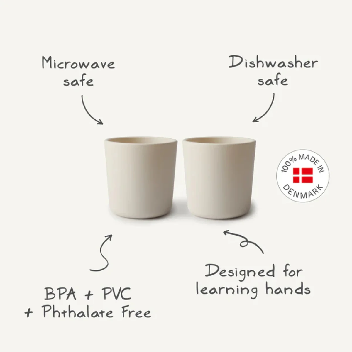 Mushie Plastic Dinnerware Cups Set of 2 - Sage - Image 5