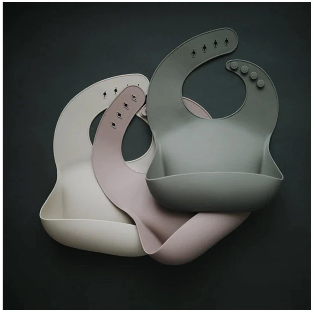 Mushie Silicone Baby Bib - Blush - Image 4