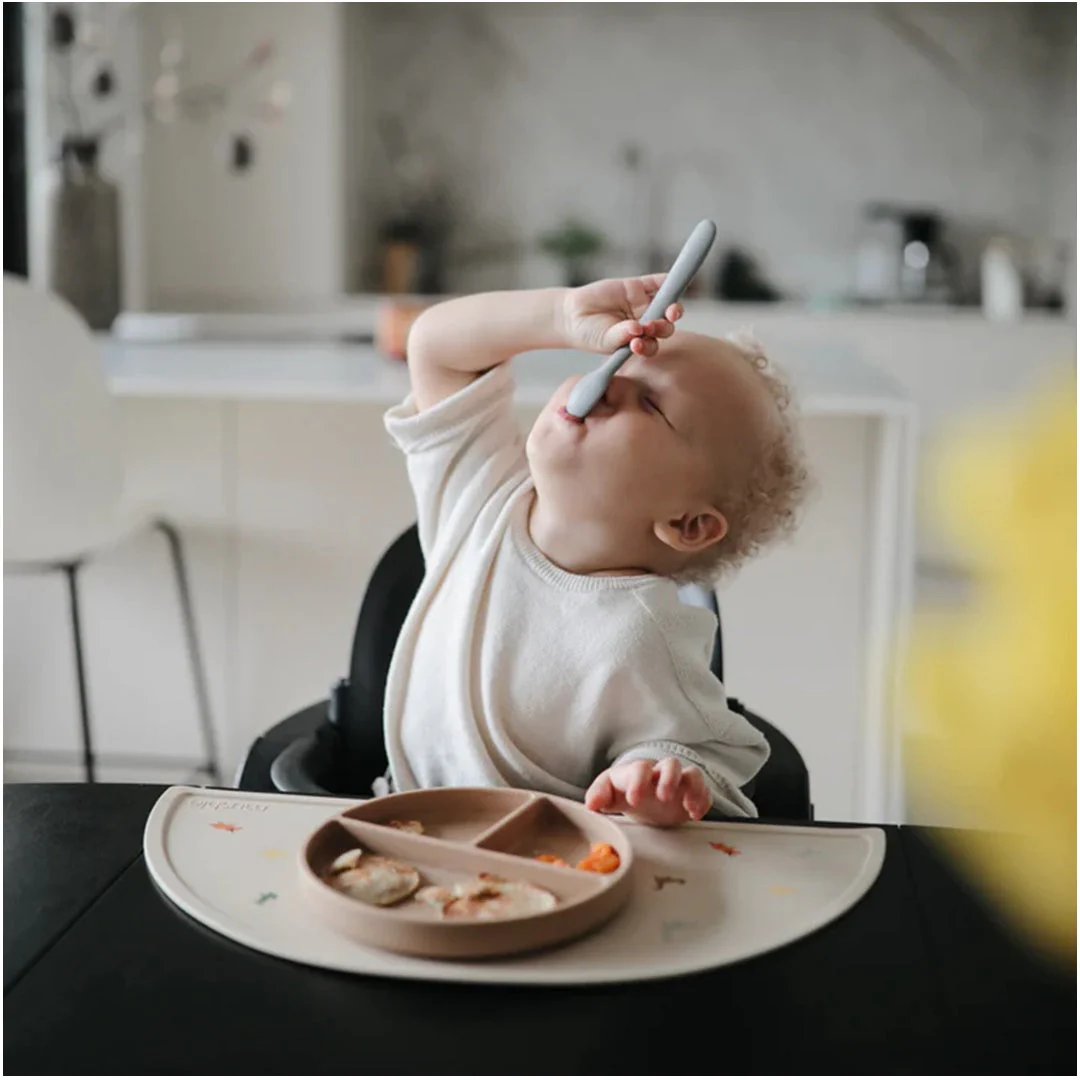 Mushie Silicone Feeding Spoons (Powder Blue) 2-Pack - Image 3