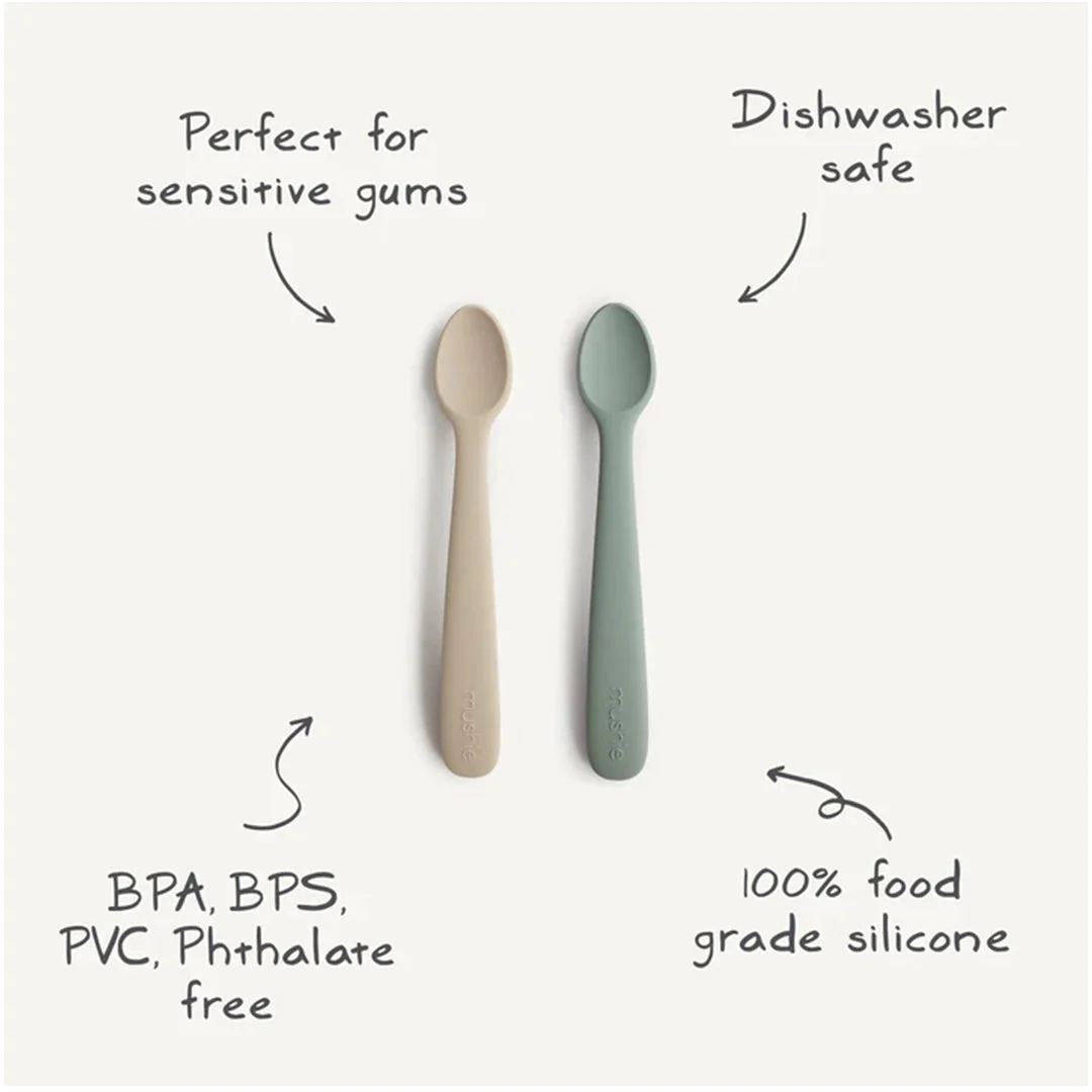 Mushie Silicone Feeding Spoons (Soft Lilac) 2-Pack - Image 5