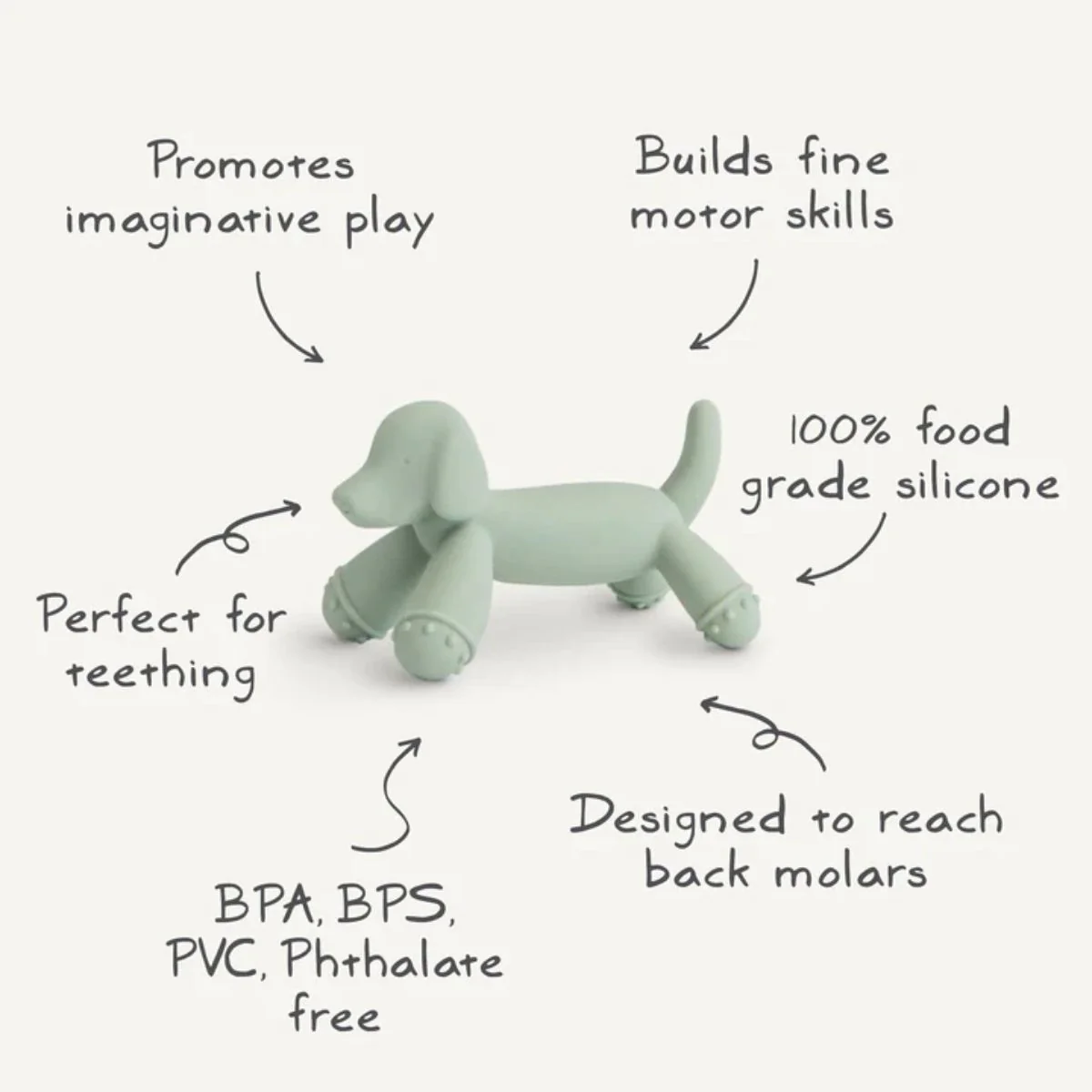 Mushie Silicone Figurine Teether - Dog - Image 2