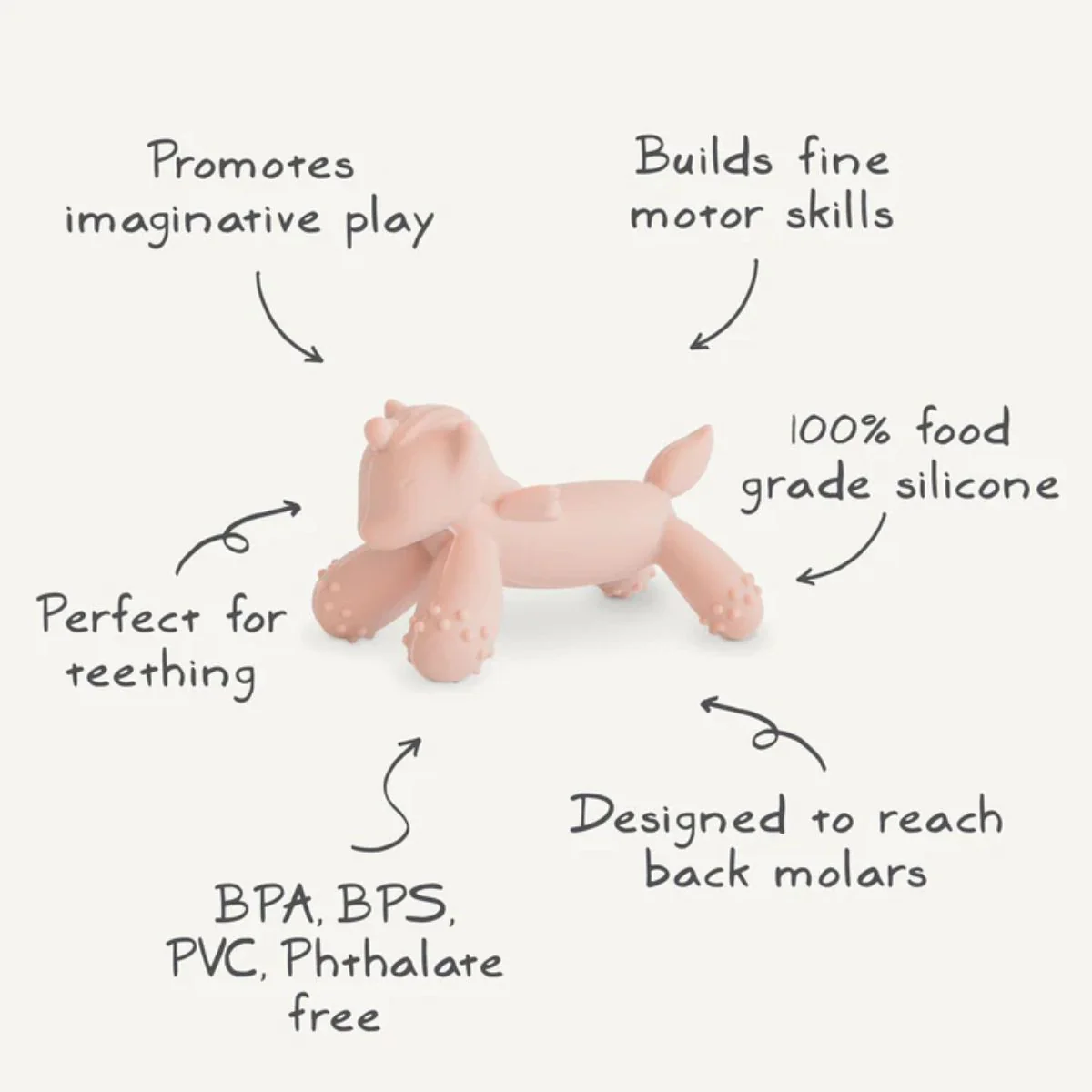 Mushie Silicone Figurine Teether - Unicorn - Image 3