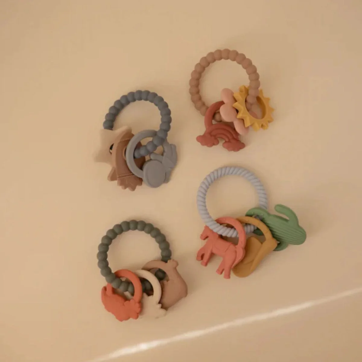 Mushie Silicone Nature Teething Ring Toy - Image 4