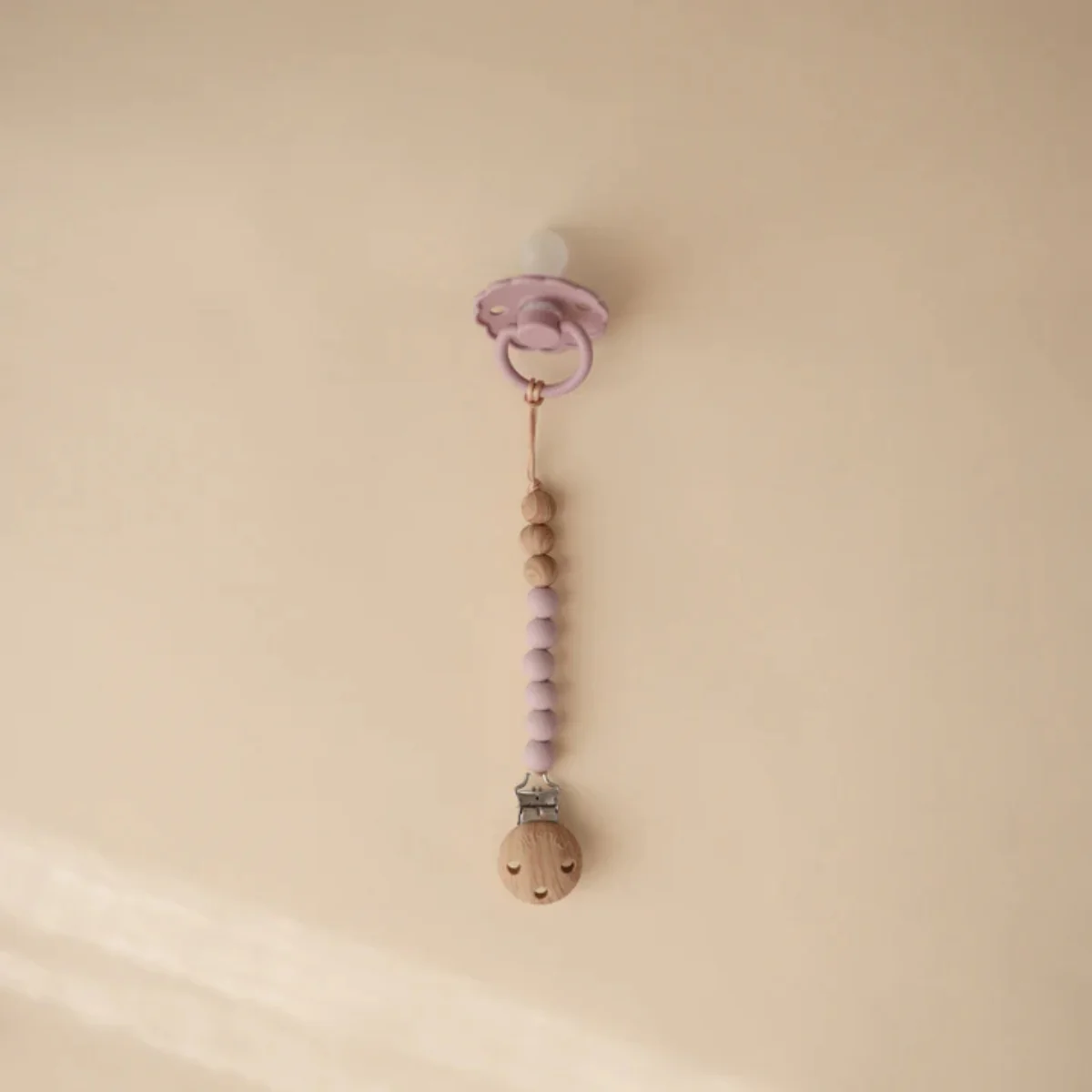 Mushie Silicone Pacifier Clip - Eva Mauve - Image 3