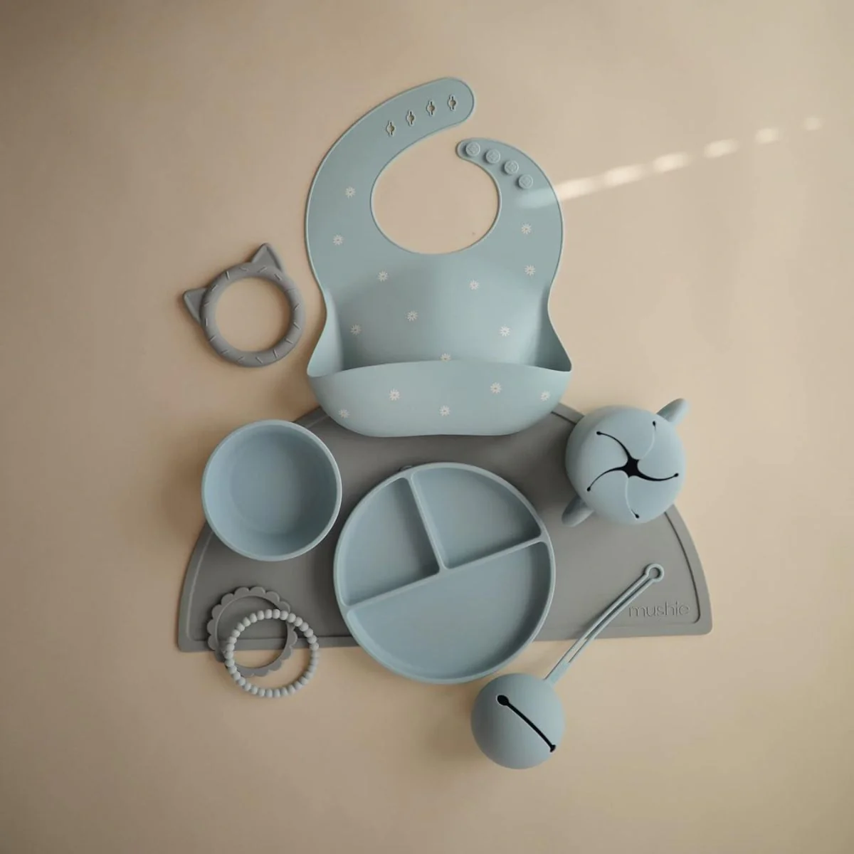 Mushie Silicone Pacifier Holder Case - Powder Blue - Image 5