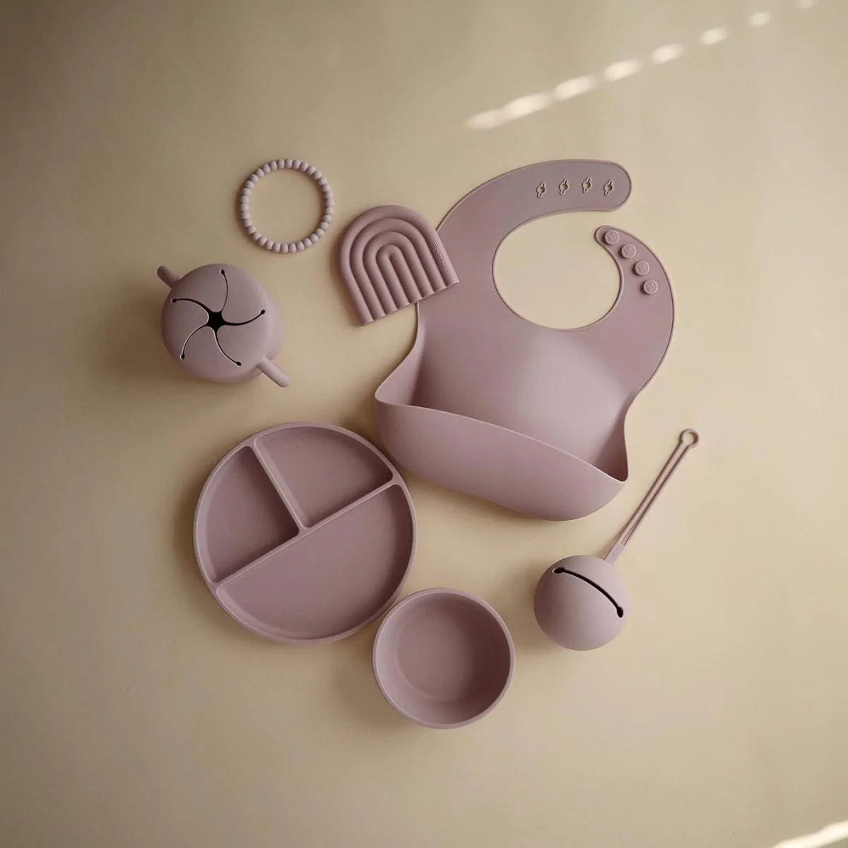 Mushie Silicone Pacifier Holder Case - Soft Lilac - Image 6