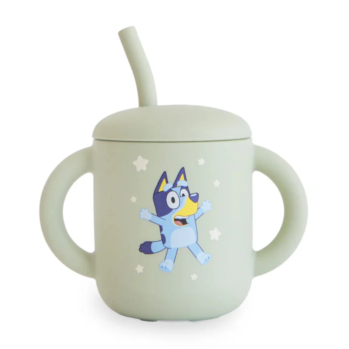 Mushie Silicone Training Cup + Straw - Bluey Sage