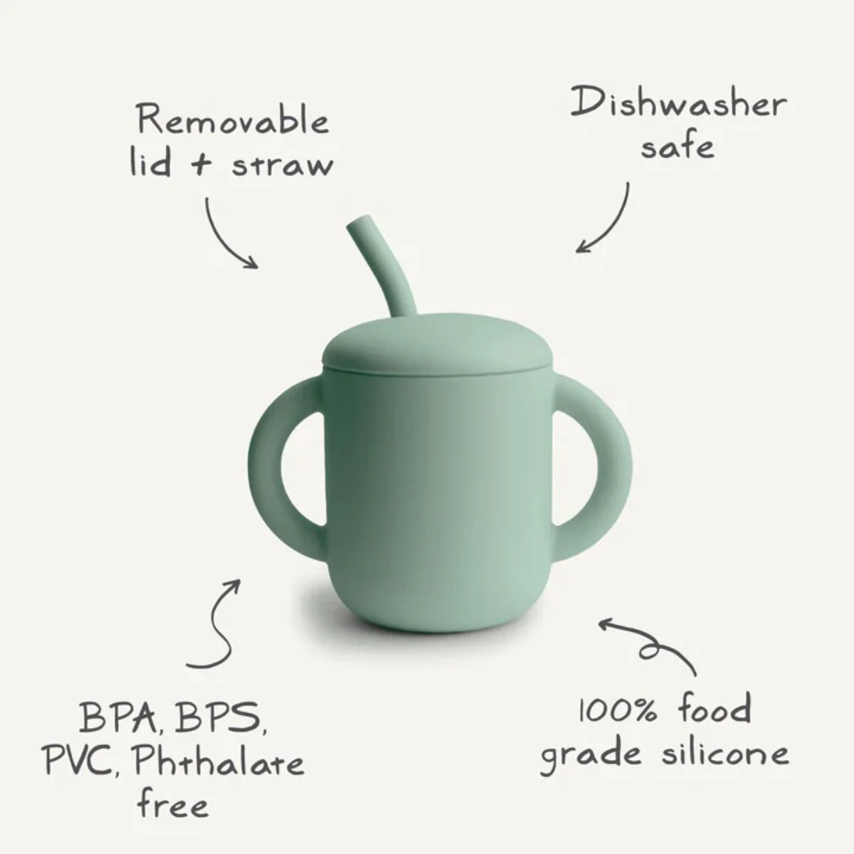 Mushie Silicone Training Cup + Straw - Fairy Mice - Image 3