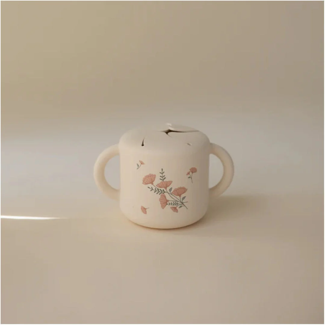 Mushie Snack Cup - Pink Flowers - Image 3