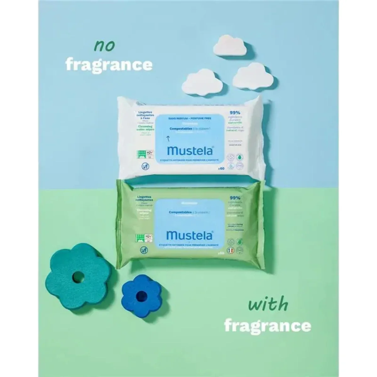 Mustela Compostable Cleansing Water Wipes Fragrance Free - 60 Count - Image 4