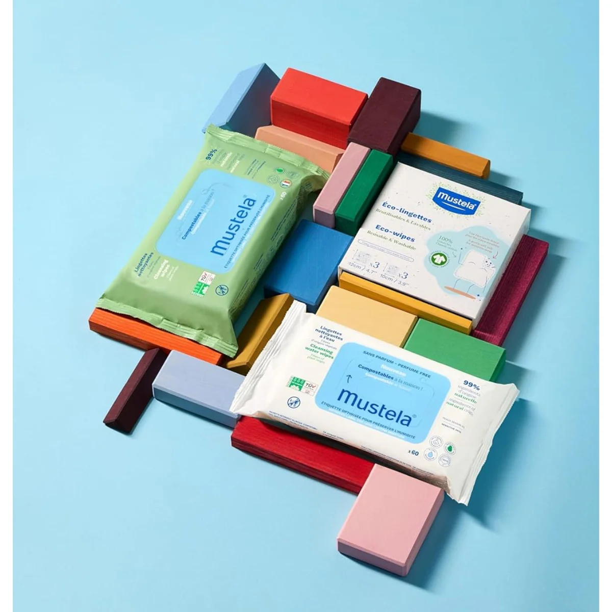Mustela Compostable Cleansing Water Wipes Fragrance Free - 60 Count - Image 5