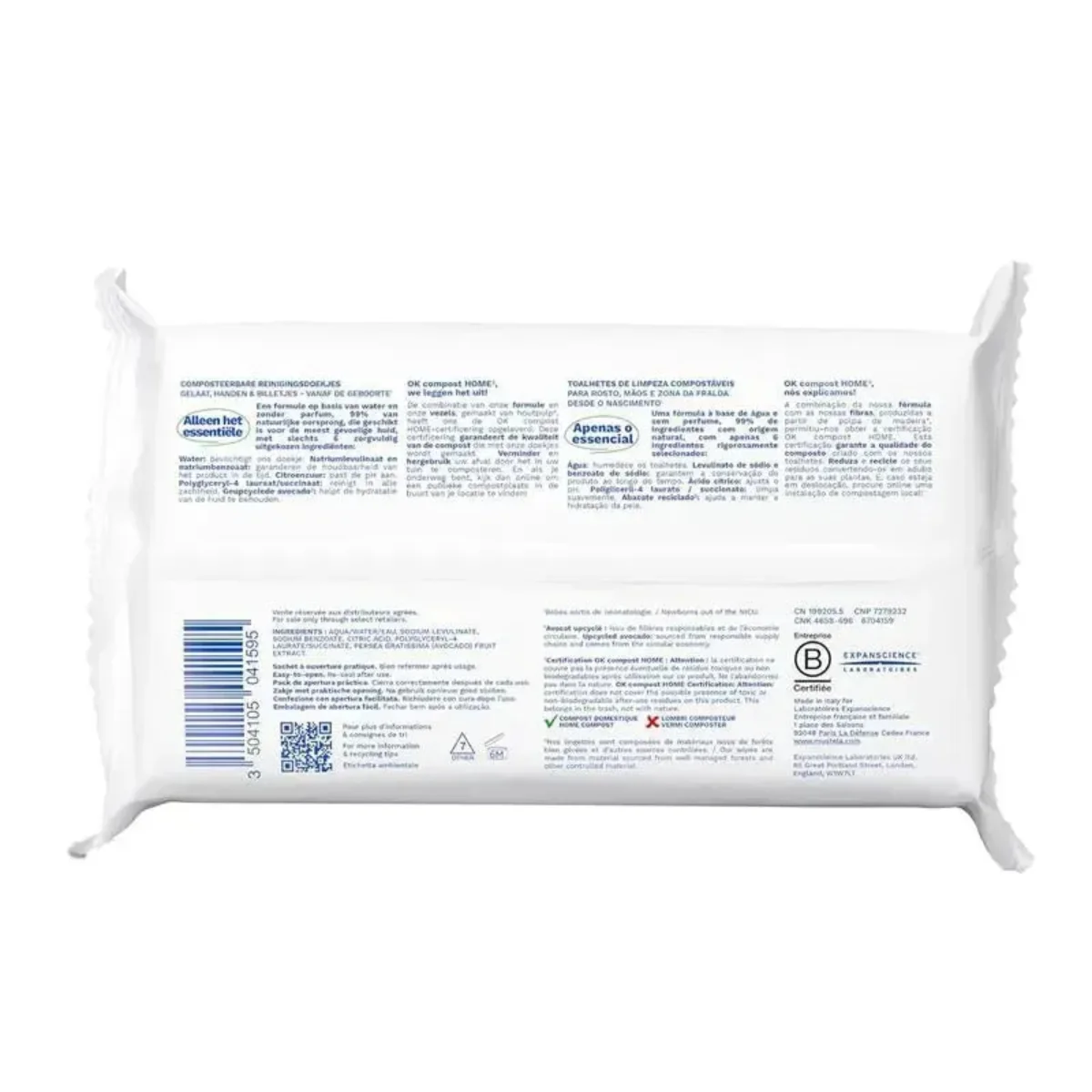Mustela Compostable Cleansing Water Wipes Fragrance Free - 60 Count - Image 9