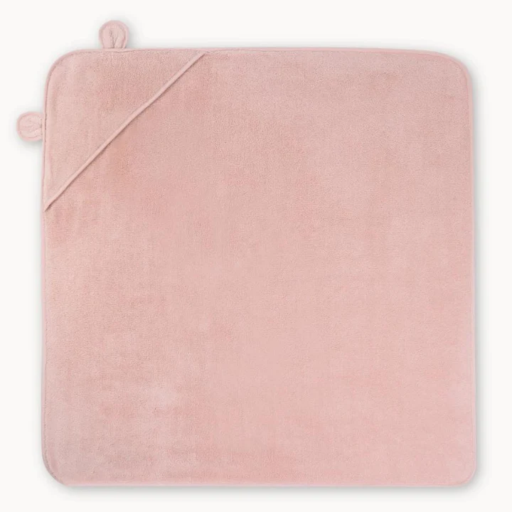 Natemia Organic Cotton Hooded Towel For Babies and Toddlers - Pink - Image 3