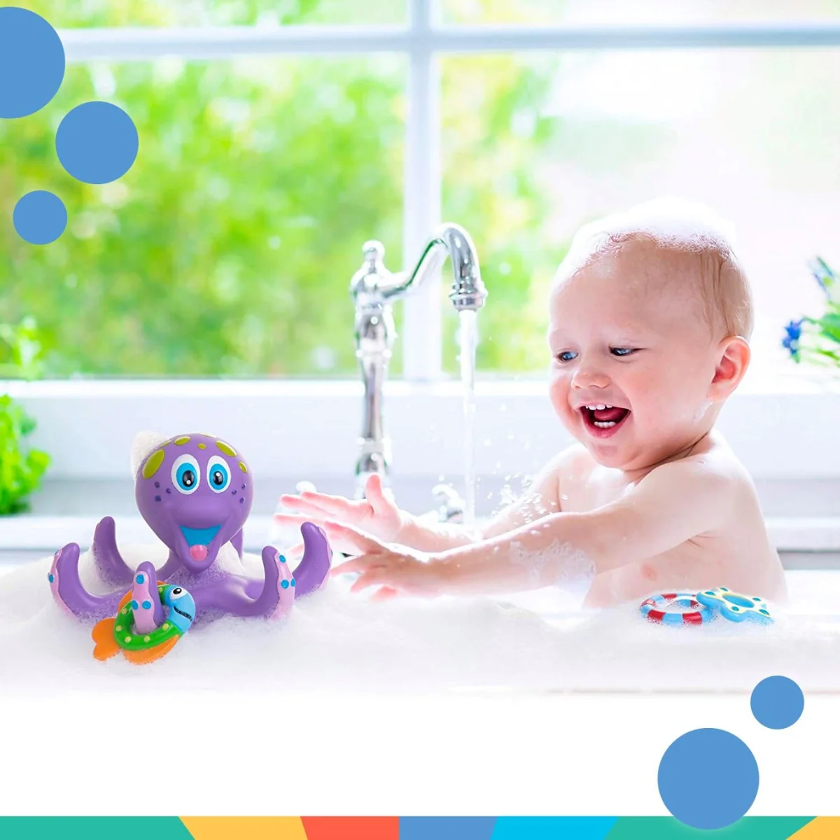 Nuby Floating Octopus Hoopla Bath Toy - 18M+ - Image 5