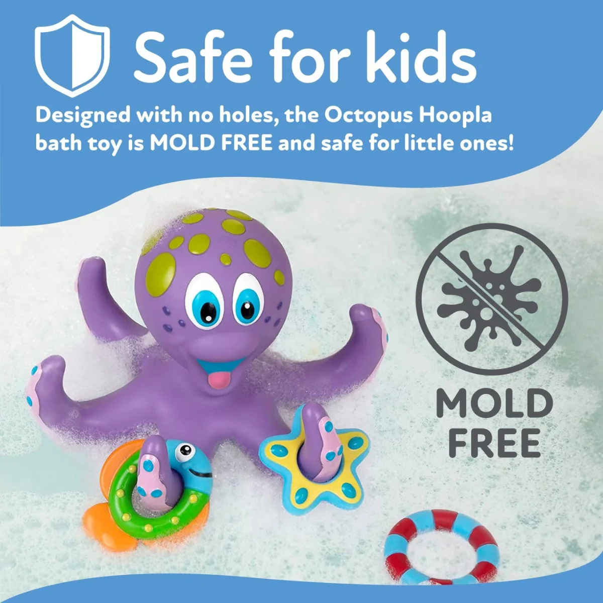 Nuby Floating Octopus Hoopla Bath Toy - 18M+ - Image 9