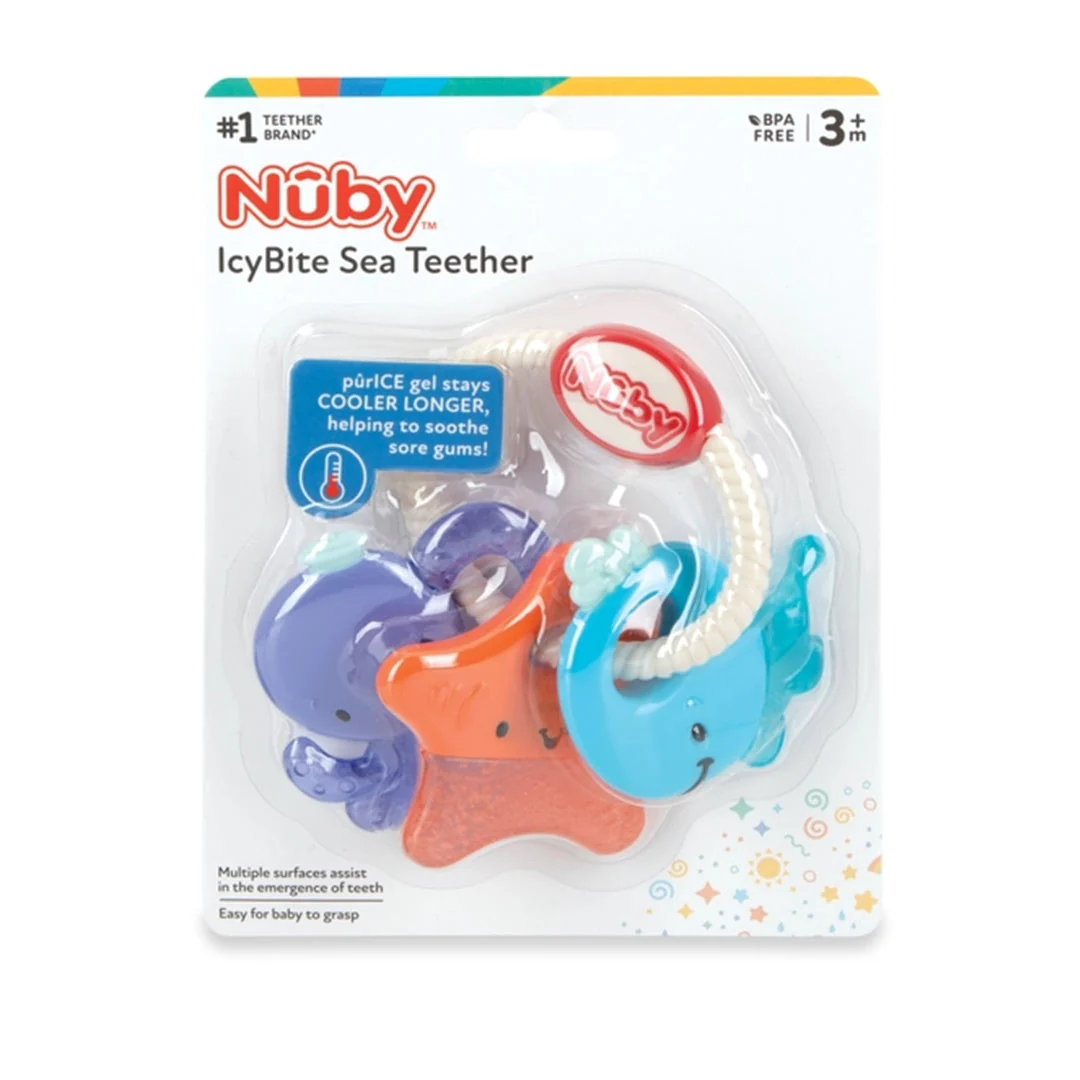 Nuby Ice Gel Icybite Sea Teether Keys 3M+ - Image 3