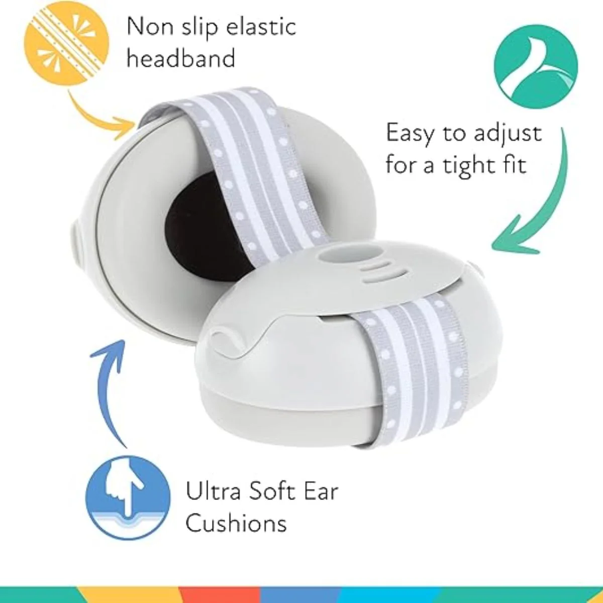 Nuby Soft Sounds Adjustable Earmuffs for Babies - Grey - Image 8