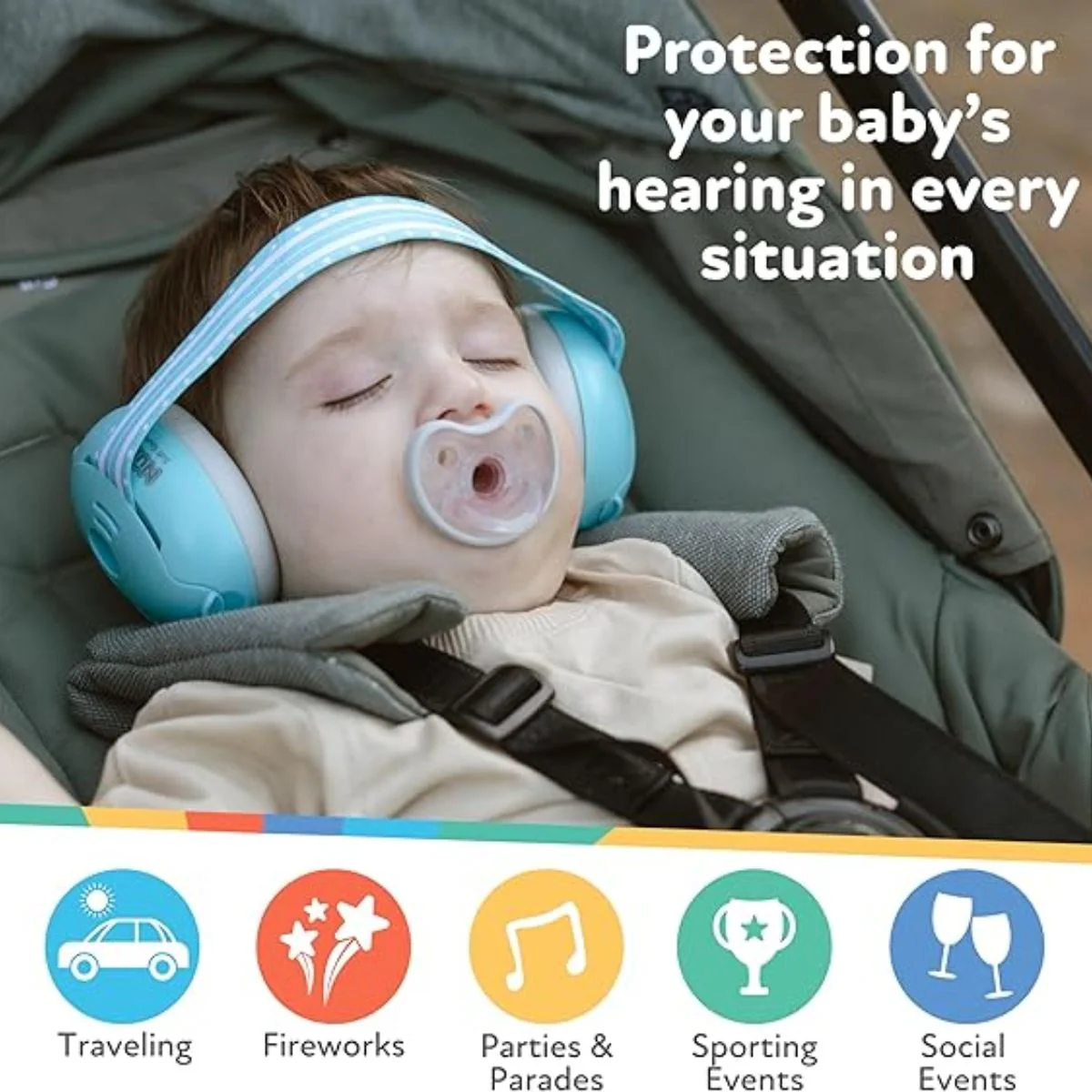 Nuby Soft Sounds Adjustable Earmuffs for Babies - Pink - Image 11