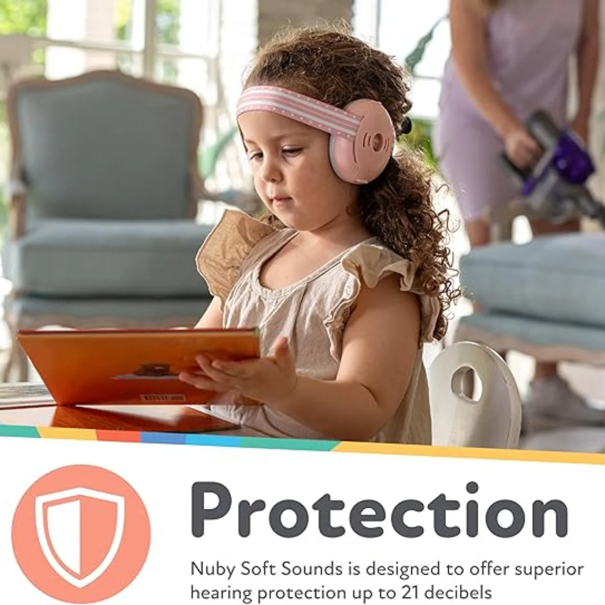 Nuby Soft Sounds Adjustable Earmuffs for Babies - Pink - Image 2