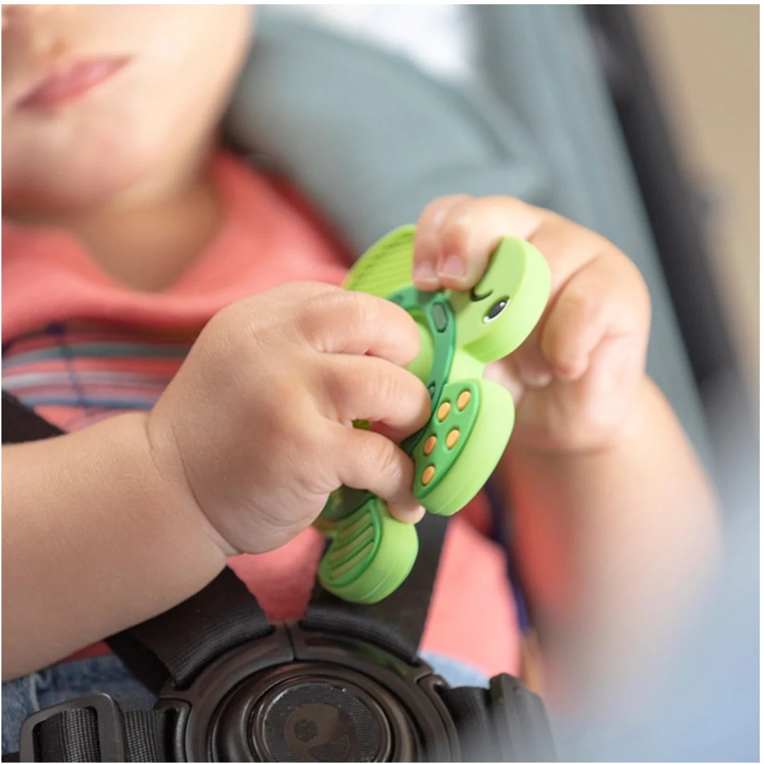 Nuby Teethe N' Pop Sensory Play Turtle Teether - Image 4