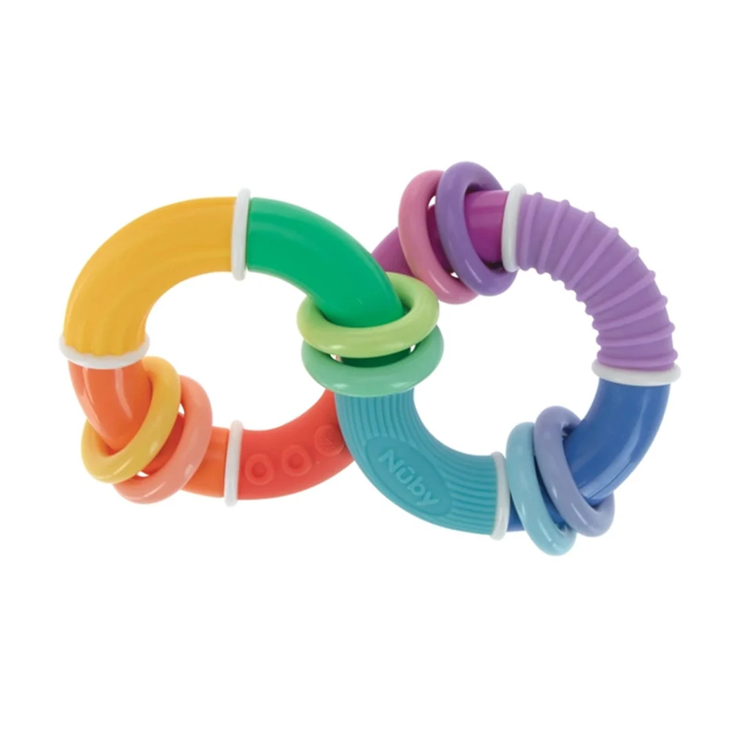 Nuby Twista Rattle Teether Toy Colorful Rings - Image 3