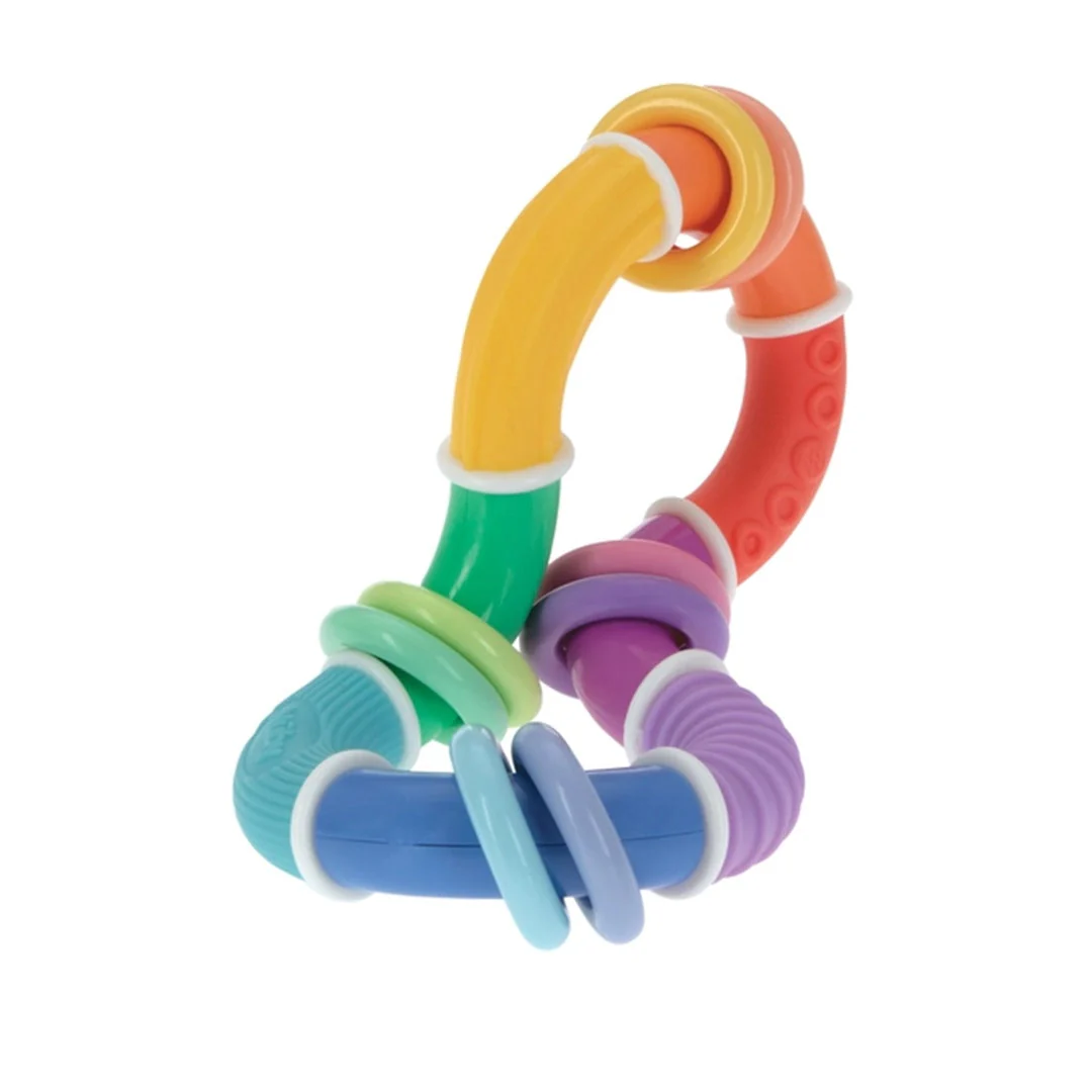 Nuby Twista Rattle Teether Toy Colorful Rings - Image 4